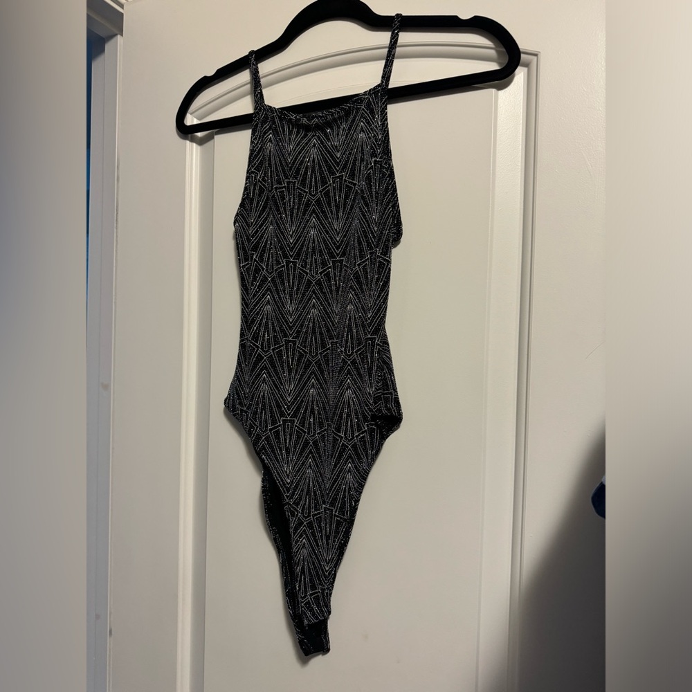 Glitter Pattern Bodysuit Forever 21 XS